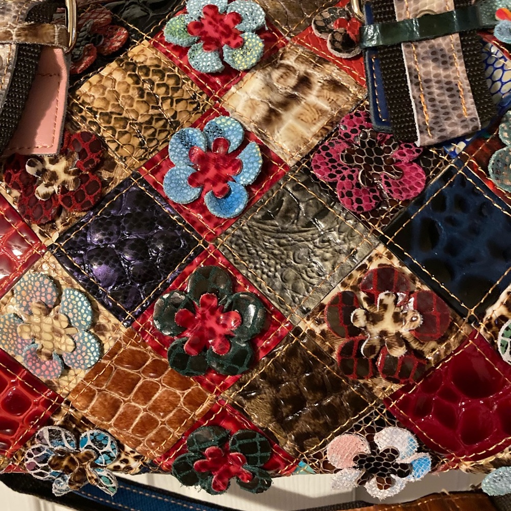 Patchwork Multi Color & Multi Animal Print Satche… - image 4